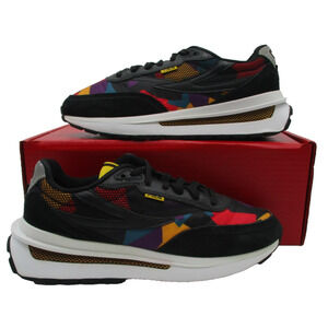 Fila Renno Shoes Mens Size 8 Black Geometric Low Top Sneakers 1CM01283-042 1Q5